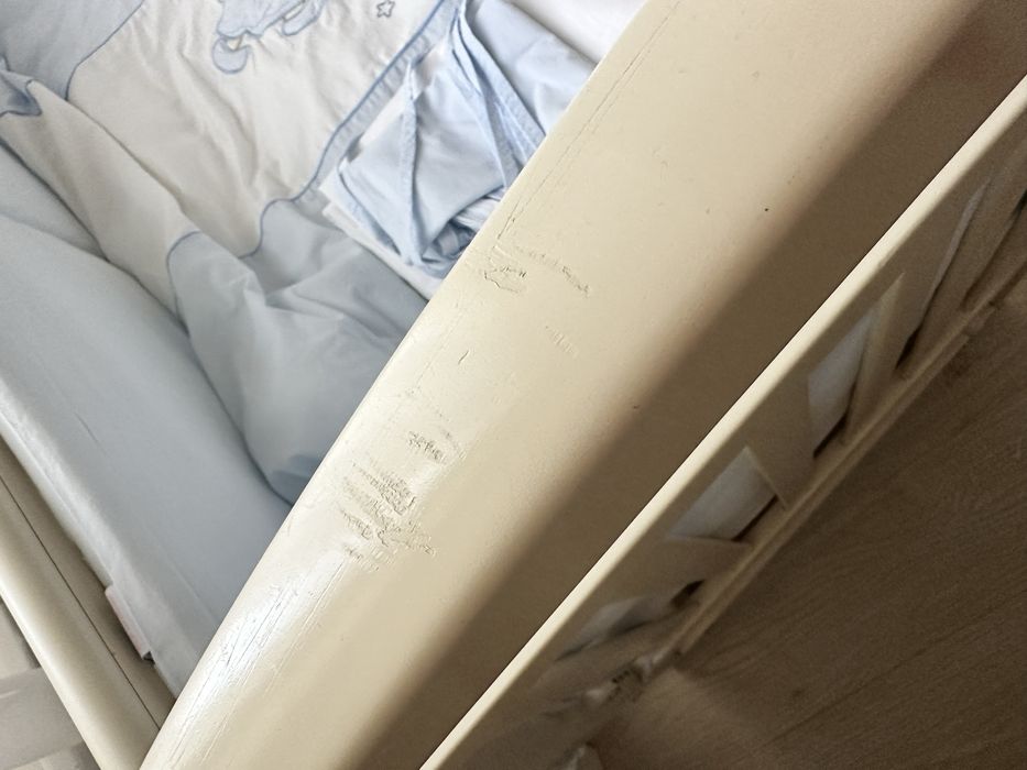 Дитяче ліжко Верес Соня з маятником та шухлядою, матрас та текстиль