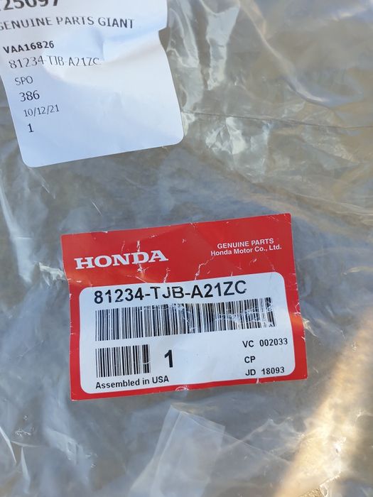 Хром накладка Acura RDX 2019, 2020, 2021, 2022, 2023+ лівої дверки 72352-TJB-A01 Нова !