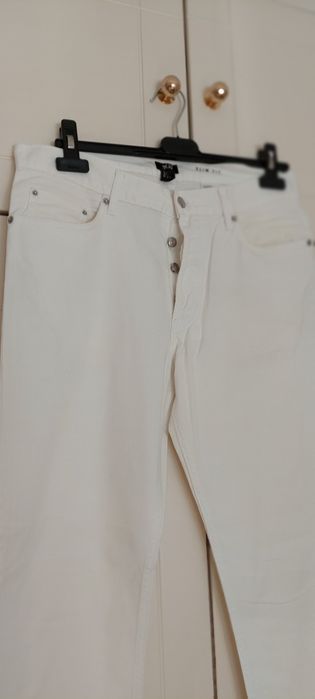 Calças Sarja Branca Homem H&M Tam31 como NOVAS