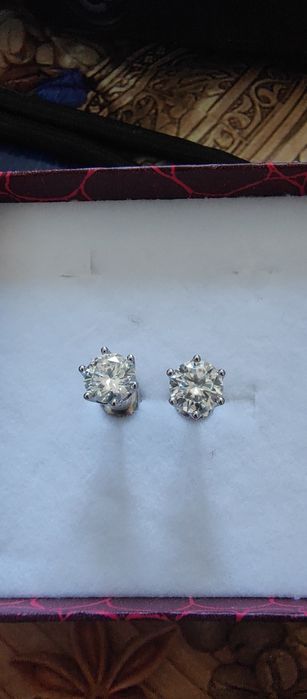 Серьги серебро с муассанитами