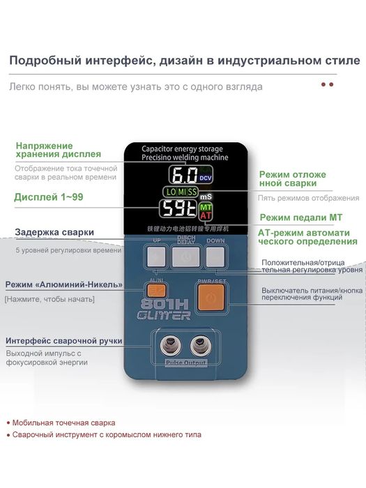 Оригинал GLITTER 801H 3500А аппараты для точечной контактной сварки