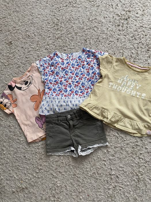 Футболки zara, gap, next, шорти h&m, спідниця 4-6р