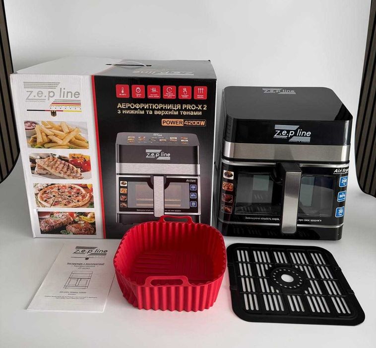 НОВИНКА! 13 ЛИТРОВ! Аэрогриль zp-00343 ДВА ТЭНА! аерогриль фритюрница