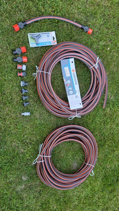 Gardena Profi System 3/4" – wąż Comfort FLEX 50 m + osprzęt, stan prawie nowe