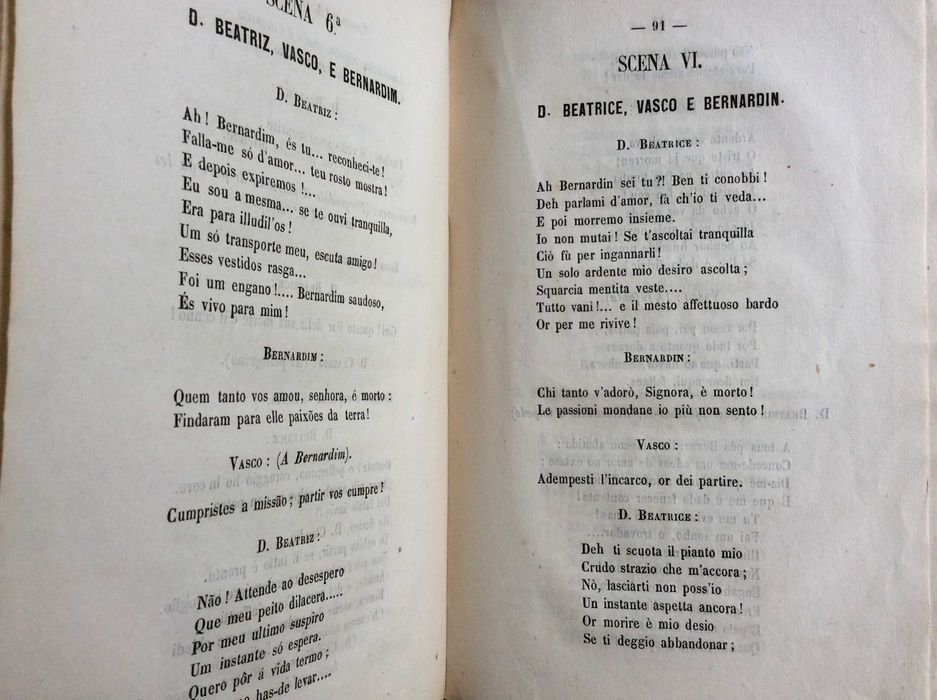 Beatriz de Portugal. Drama lyrico em 4 actos. Por Francisco de Sá Noronha, 1862. 1.ª edição. Raro