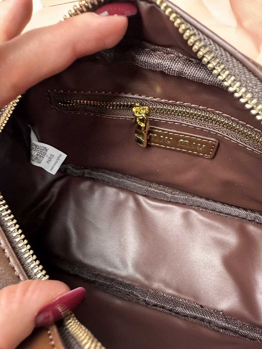 Torba biznesowa komplet Torebka damska Miu Miu czekoladowa kuferek
