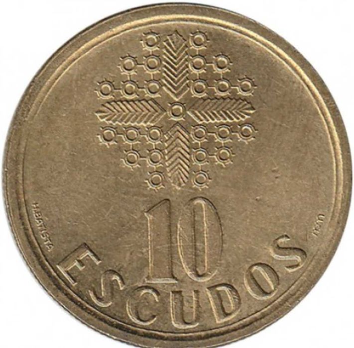 Moeda de 10$00 escudos Latão-Níquel 1999