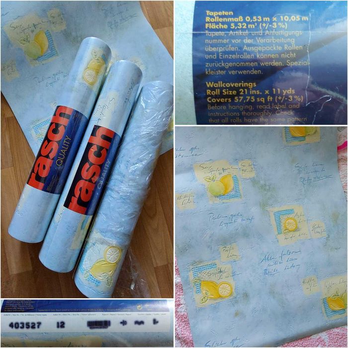 Шпалери  RASCH голубі, супермиючі)