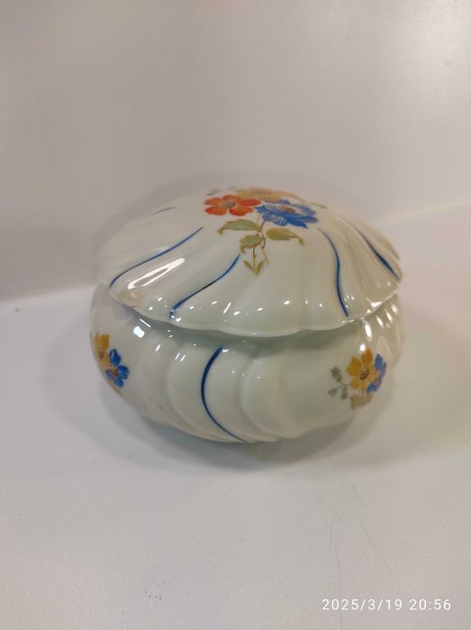 Puzderko porcelanowe ręcznie malowane Bareuther Bavaria na biżuterię