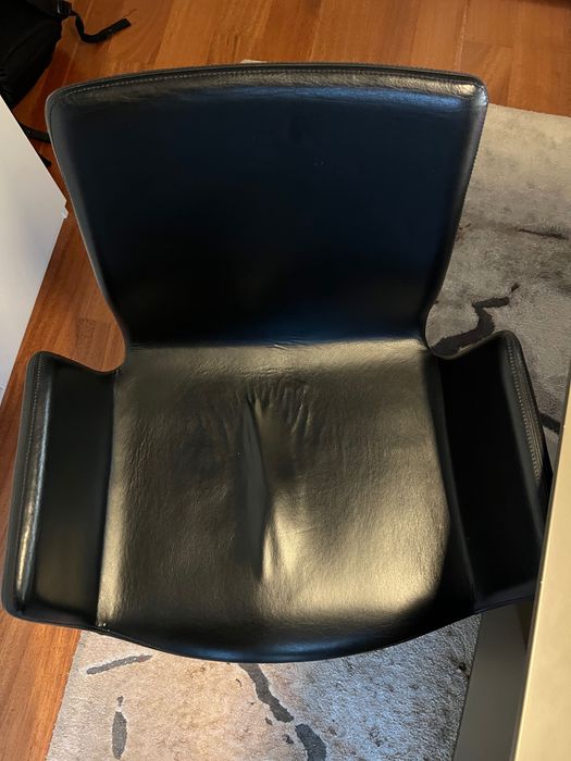 Cadeira de escritório Roche Bobois Furtif em pele preta