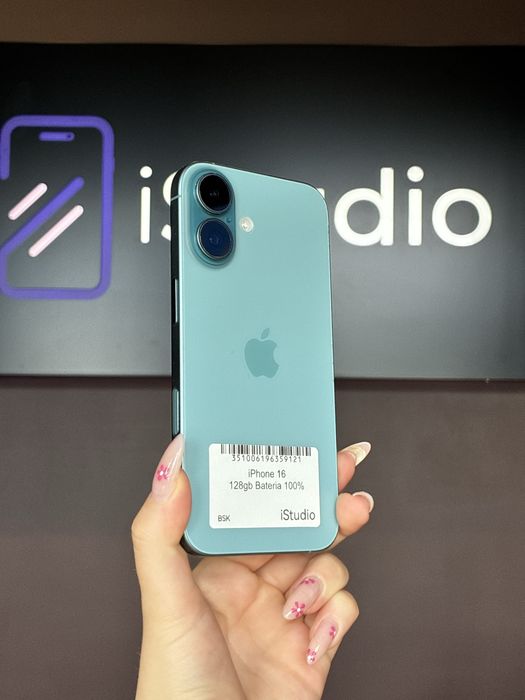 iPhone 16 128GB Berylowy (morski/teal)– Stan bardzo dobry – Raty 0% – Wysyłka / Odbiór Warszawa