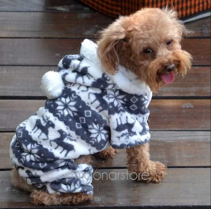 Pijama com capuz tamanho M para cães de 4 a 6 kg