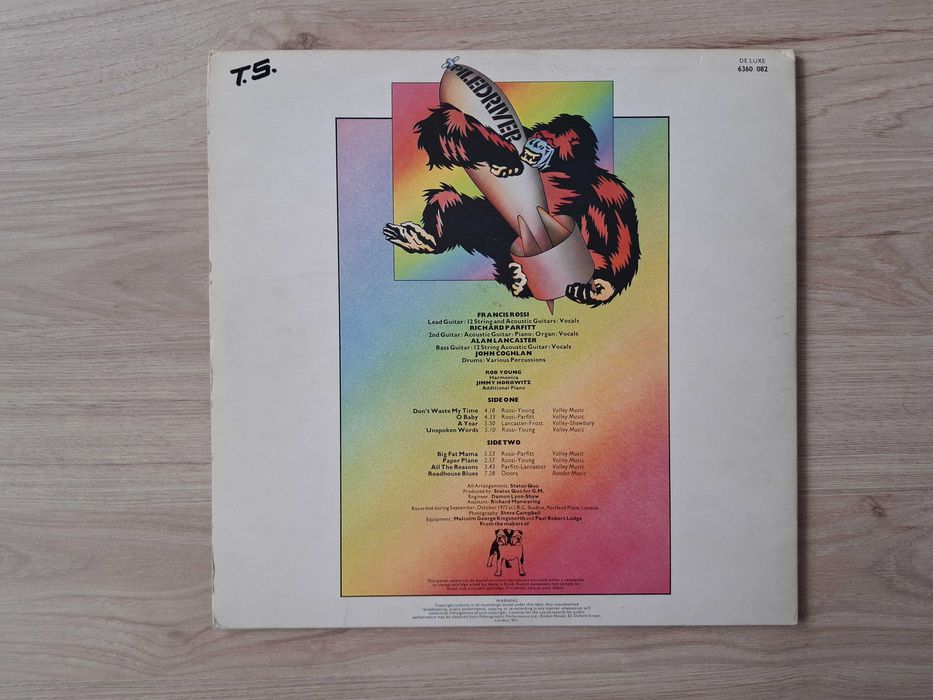 LP. Status Quo "Piledriver" UK Vertigo Ex+