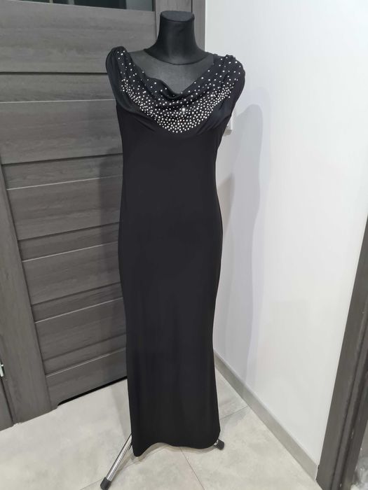 Elegancka długa suknia - sukienka wieczorowa, rybka, L / XL