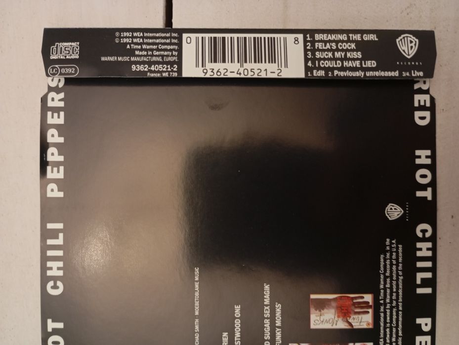 Red Hot Chilli Peppers RHCP singiel Breaking the Girl CDS EP Blood Sex