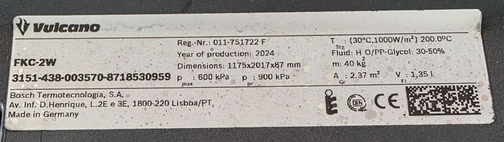 Painéis solares térmicos horizontais Vulcano FKC-2W