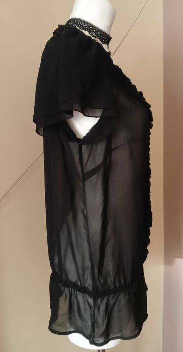 Czarna bluzka mgiełka 'żabot' falbany gothic lolita Gothic emo Soon 14