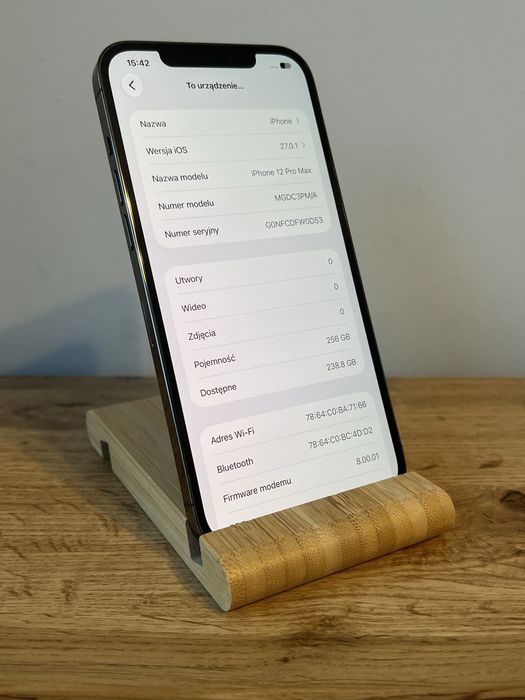 iPhone 12 Pro Max Space Gray 256GB IDEALNY STAN 100% Kondycji Baterii Faktura Gwarancja