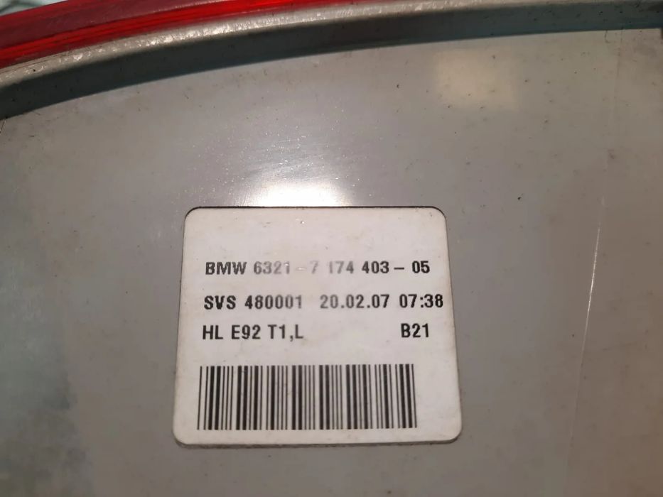FAROLIM FAROLINS TRASEIRO TRÁS BMW SERIE 3 E92 COUPE 63217174404