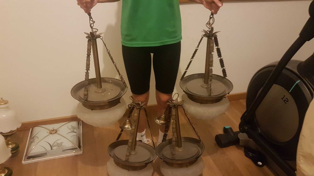 2 candeeiros teto cobre