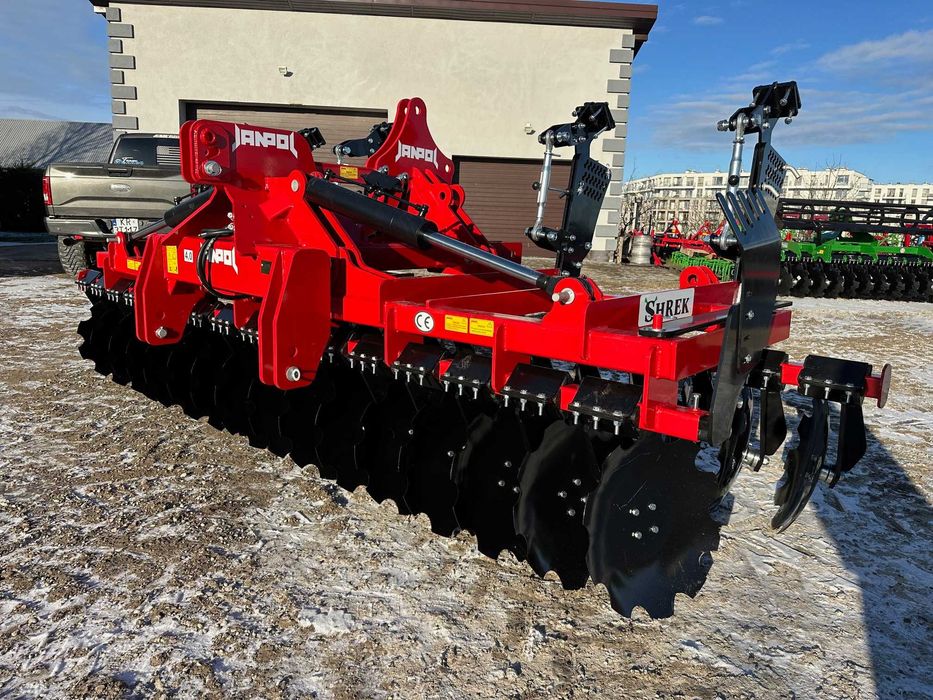 Brona talerzowa 4.0M Hydrauliczna Wał daszkowy Fi600mm JANPOL 5M 6M