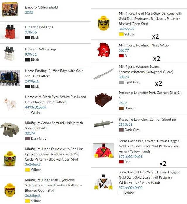 3053 Lego Ninja Castle Emperor’s Stronghold zadbany z instrukcją