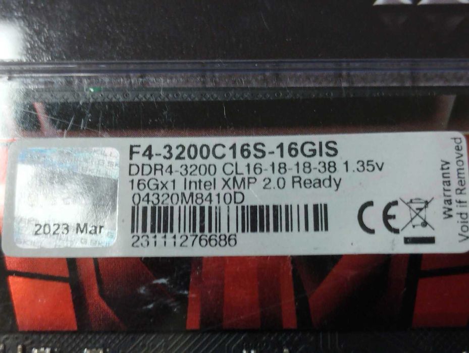 Память ОЗУ G.Skill DDR4 32GB 3200Mhz Aegis (F4-3200C16S-16GIS)