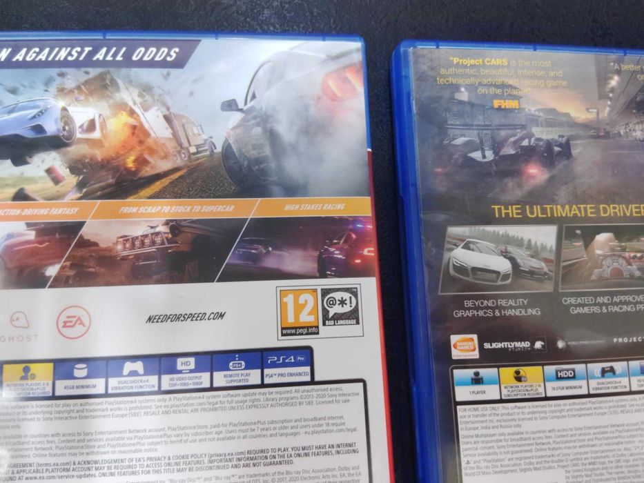 Zestaw 2 gier PS4 nfs i project cars
