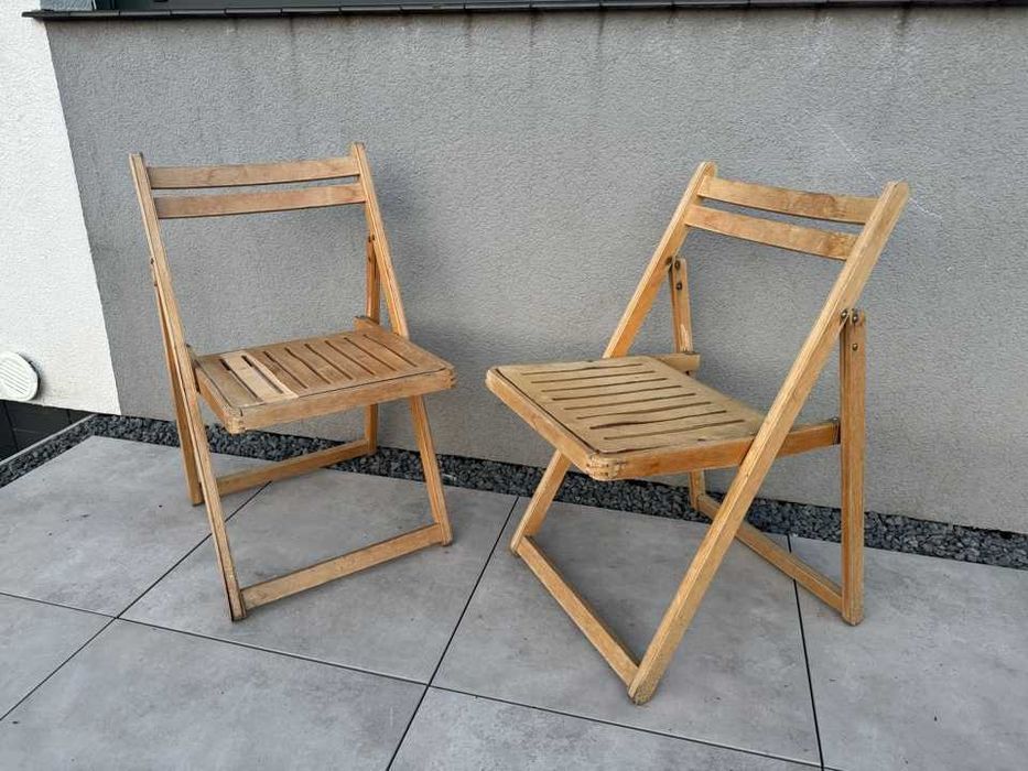 Krzesła drewniane składane