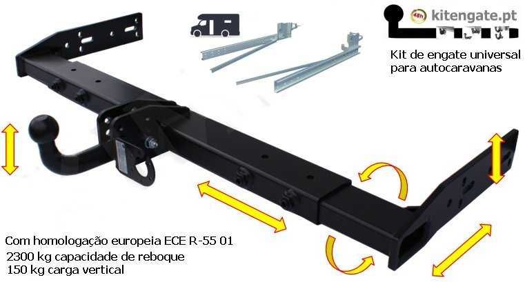 Kit de engate de reboque para furgões e autocaravanas