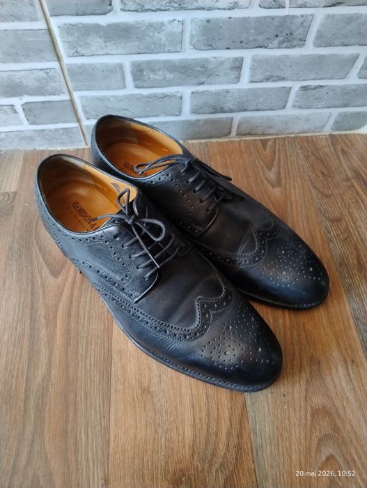 43 skórzane Gordon & Bros buty wizytowe czarne leather