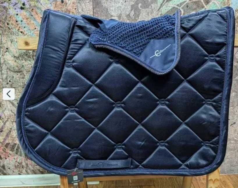 Czaprak i nauszniki granatowe komplet konia full