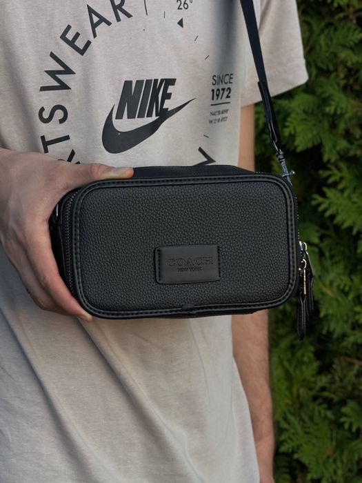 Сумка Coach кросбоди через плечо барсетка Коач мужская Коуч кожаная
