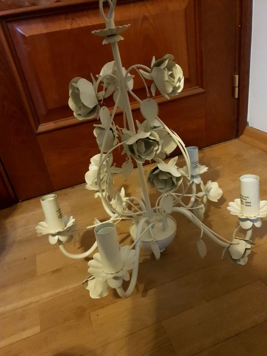 Nowy żyrandol rustykalny lampa wisząca ecru