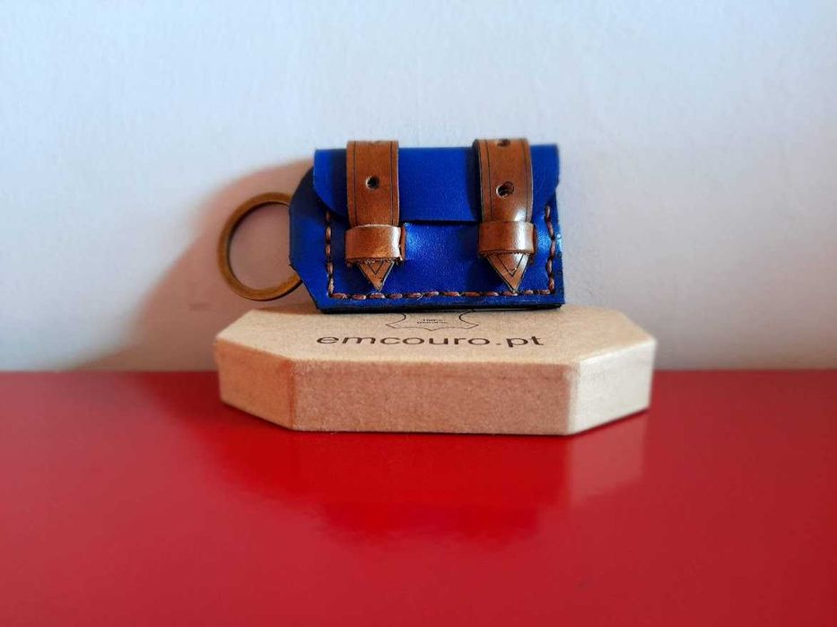 Porta Chaves em Couro Genuíno com personalização a laser (2 INICIAIS)