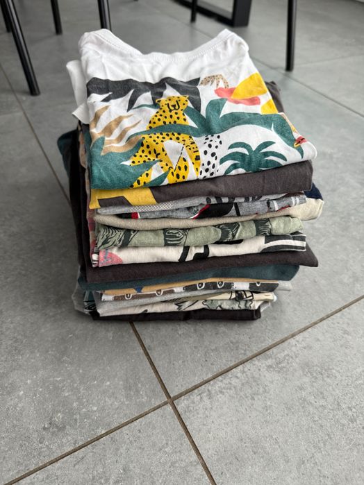 Paczka koszulek Bluzki t-shirt 128