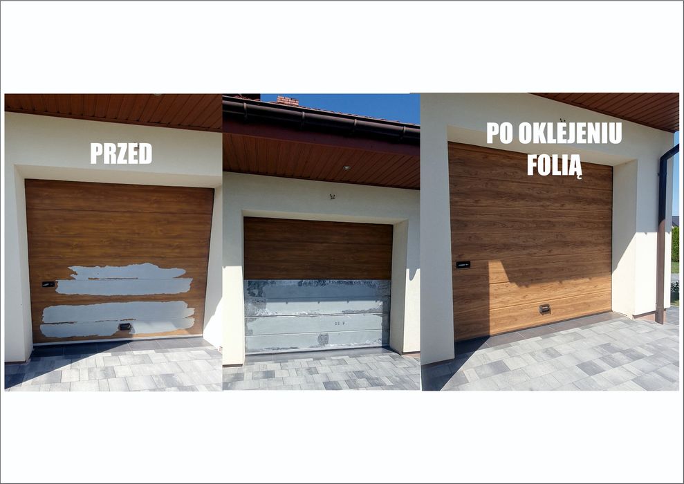 Drzwi, bramy, meble - oklejanie laminatem.