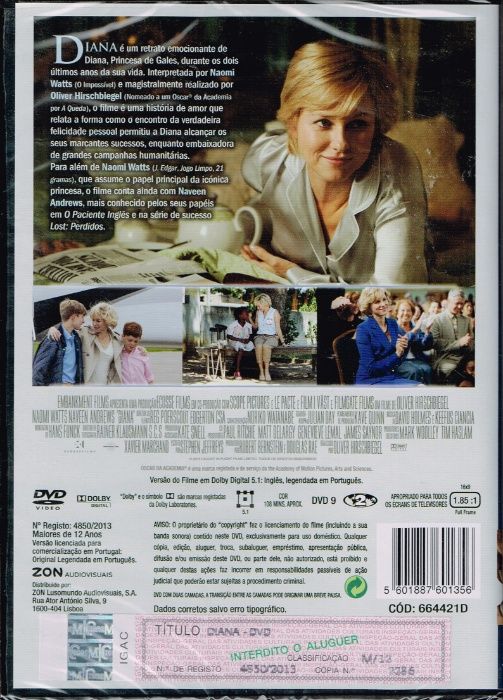 Filme em DVD: Diana (2013) com Naomi Watts - NOVO! A Estrear! SELADO!