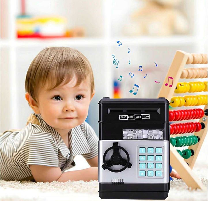 ELEKTRONICZNY SEJF Skarbonka Bankomat Dla Dzieci z Kodem Pin Nowy