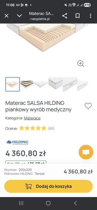 Hilding salsa 220x200 nowy