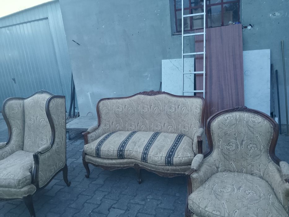 Piękny komplet sofa 2 ka i 2 fotele Ludwikowskie