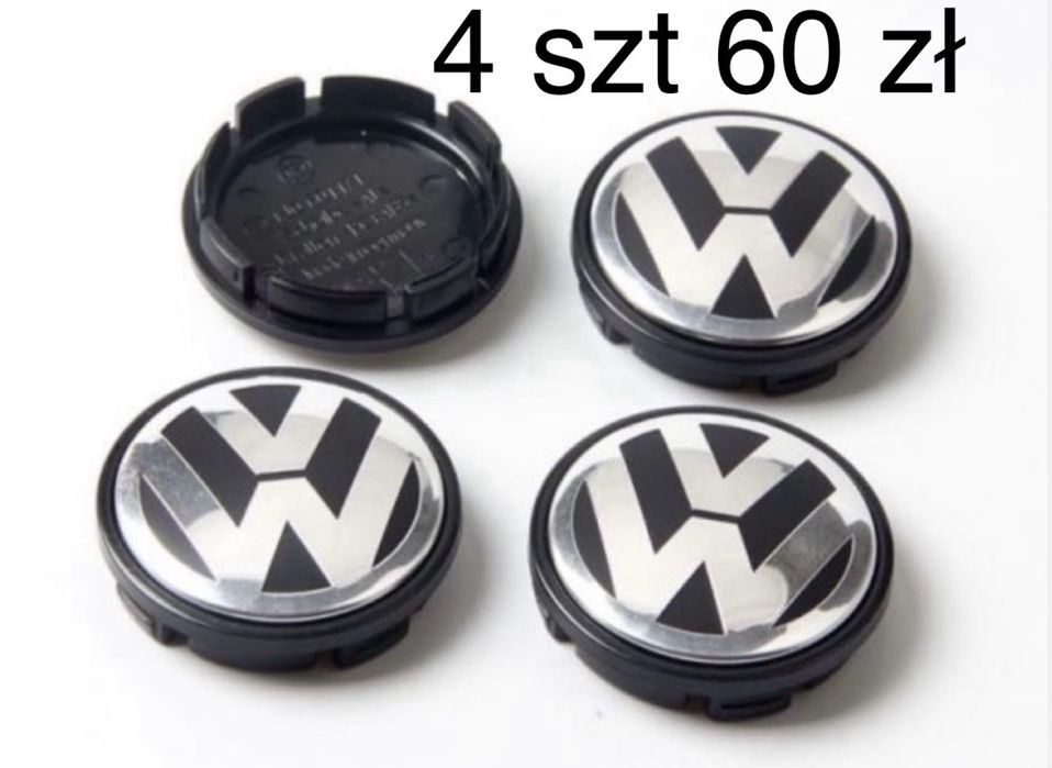 4 szt Kapselki dekielki do felg logo Vw 65mm 3B760.1171 alufelga nowe!