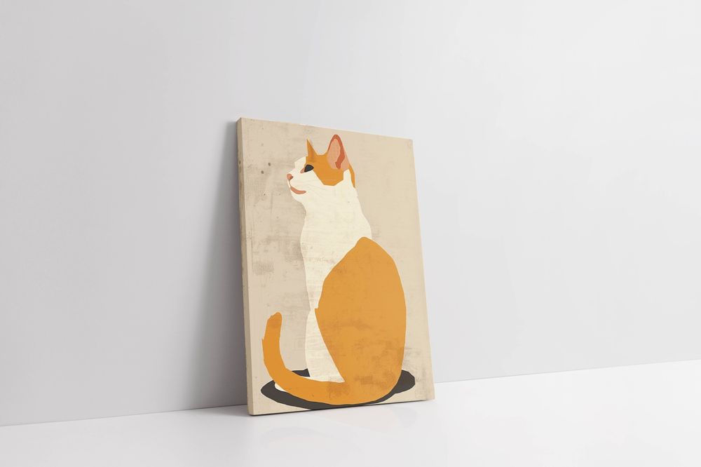 Obraz na płótnie "Geometryczny Kot w Abstrakcji" 90x120 cm