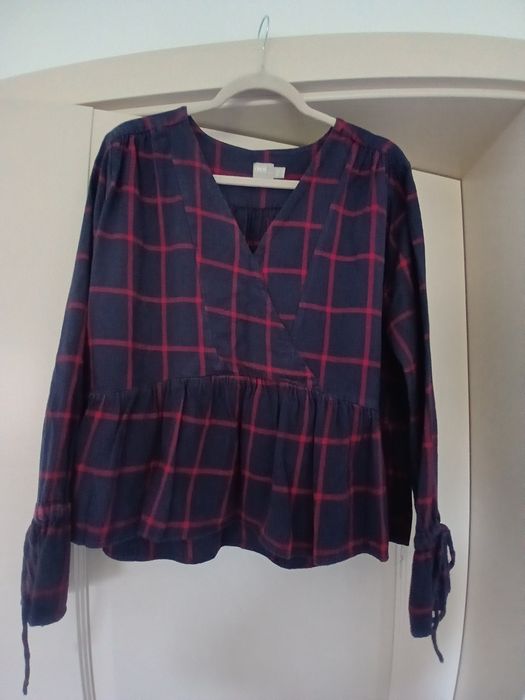Bluzka Asos 44 XXL granatowa krata