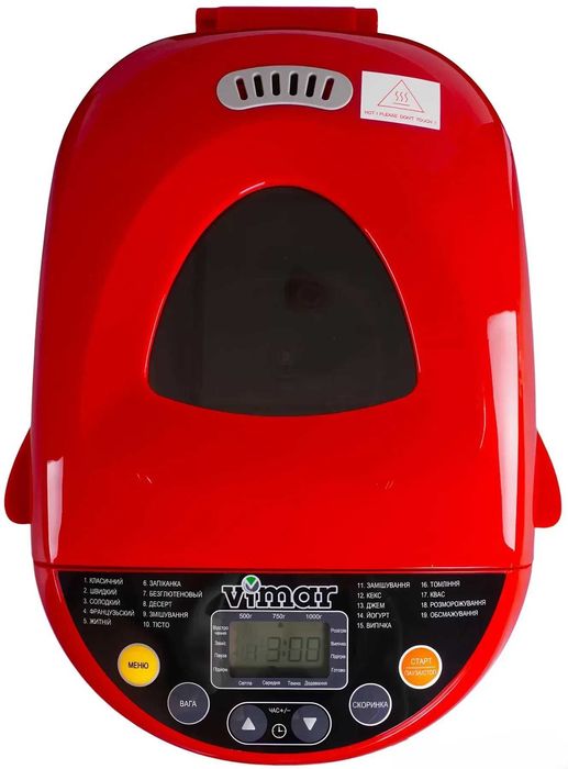 Хлібопічка VIMAR  йогурт, варення, 19 програм, випічка 1 кг.