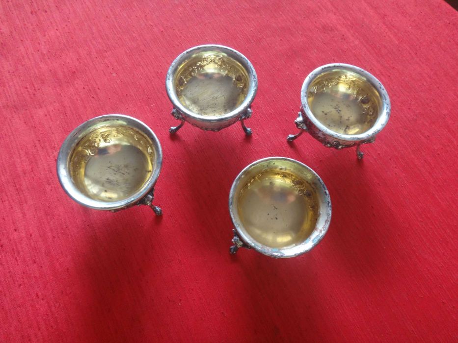 Srebrne solniczki 4 szt. - na przyprawy