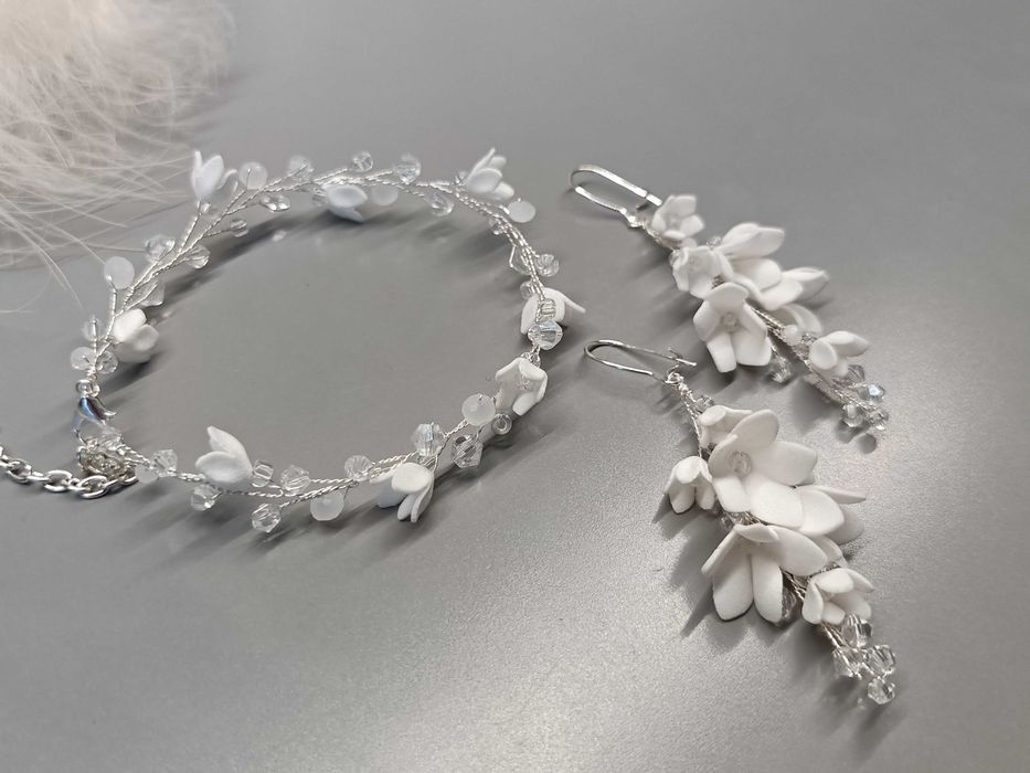 Komplet ślubny kwiaty