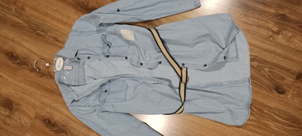 Błękitna, koszulowa sukienka/ tunika