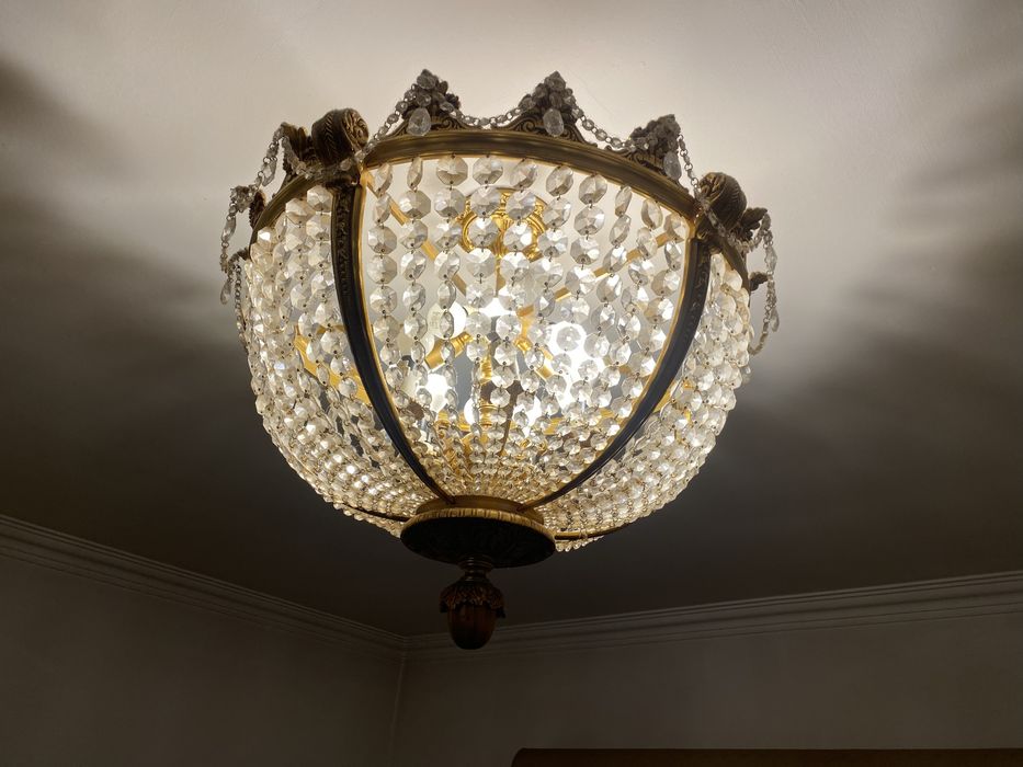 Lustre de Cristais Vintage (Plafon) – Excelente Estado