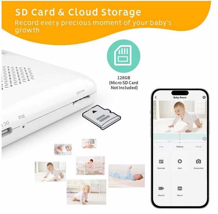 Видеоняня беспроводная НОВИНКА! Baby Monitor 6T HD с поворотной камеро